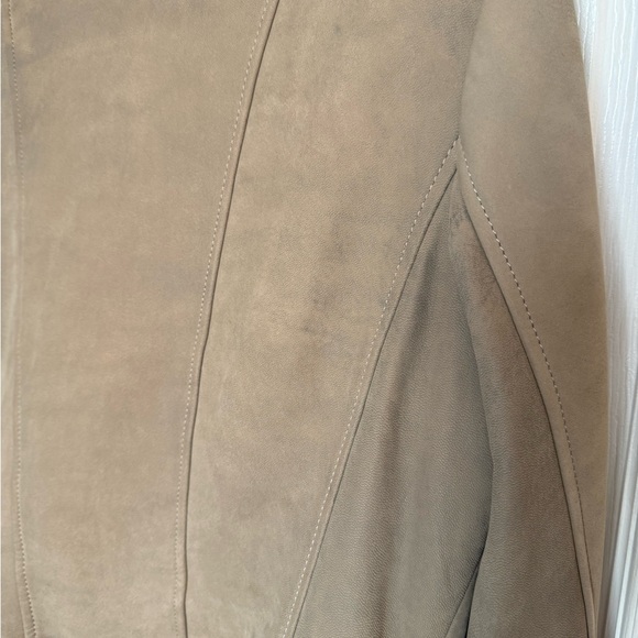 Bernardo Spessa Moto Leather Biker Jacket Taupe - Picture 15 of 16